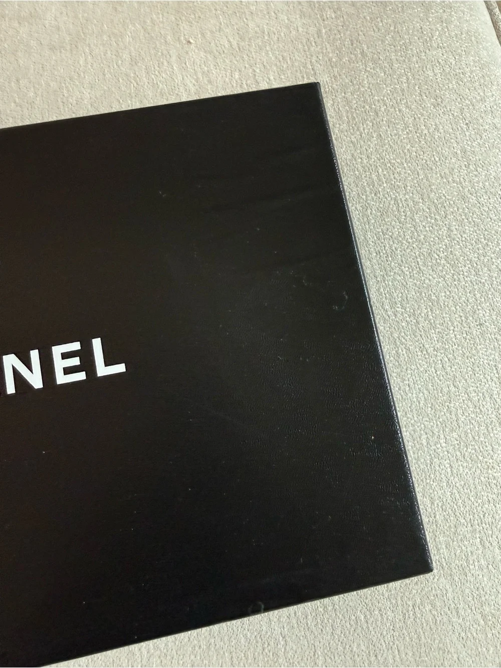 CHANEL Black Drawstring Dust Bags (Pair) and Shoe Box